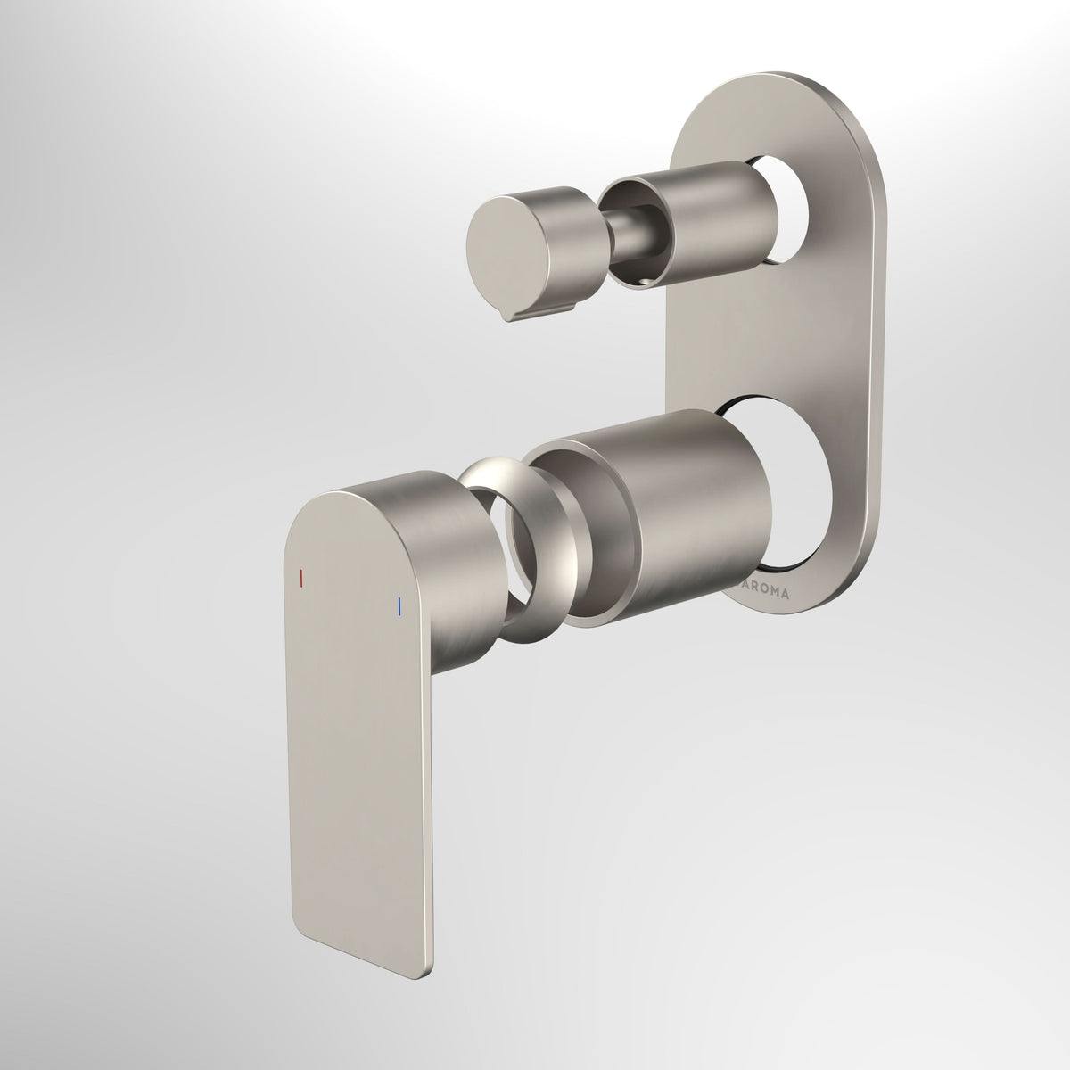 Caroma Urbane II Bath / Shower Mixer With Diverter Trim Kit - Round Cover Plate, Brushed Nickel