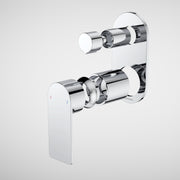 Caroma Urbane II Bath / Shower Mixer With Diverter Trim Kit - Round Cover Plate, Chrome