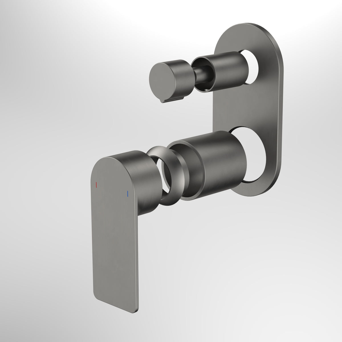 Caroma Urbane II Bath / Shower Mixer With Diverter Trim Kit - Round Cover Plate, Gunmetal