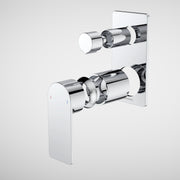 Caroma Urbane II Bath / Shower Mixer With Diverter Trim Kit - Rectangular Cover Plate, Chrome