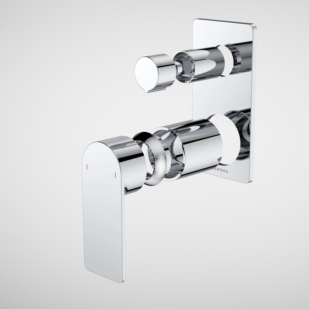 Caroma Urbane II Bath / Shower Mixer With Diverter Trim Kit - Rectangular Cover Plate, Chrome
