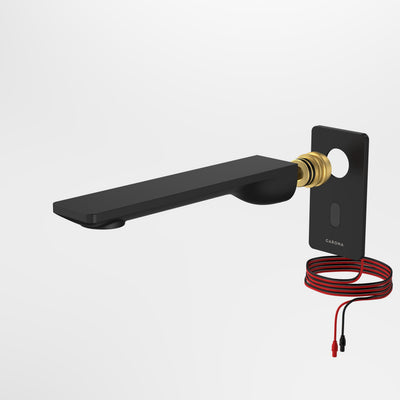 Caroma Urbane II Sensor 180mm Wall Outlet Tap - Trim Only, Matte Black