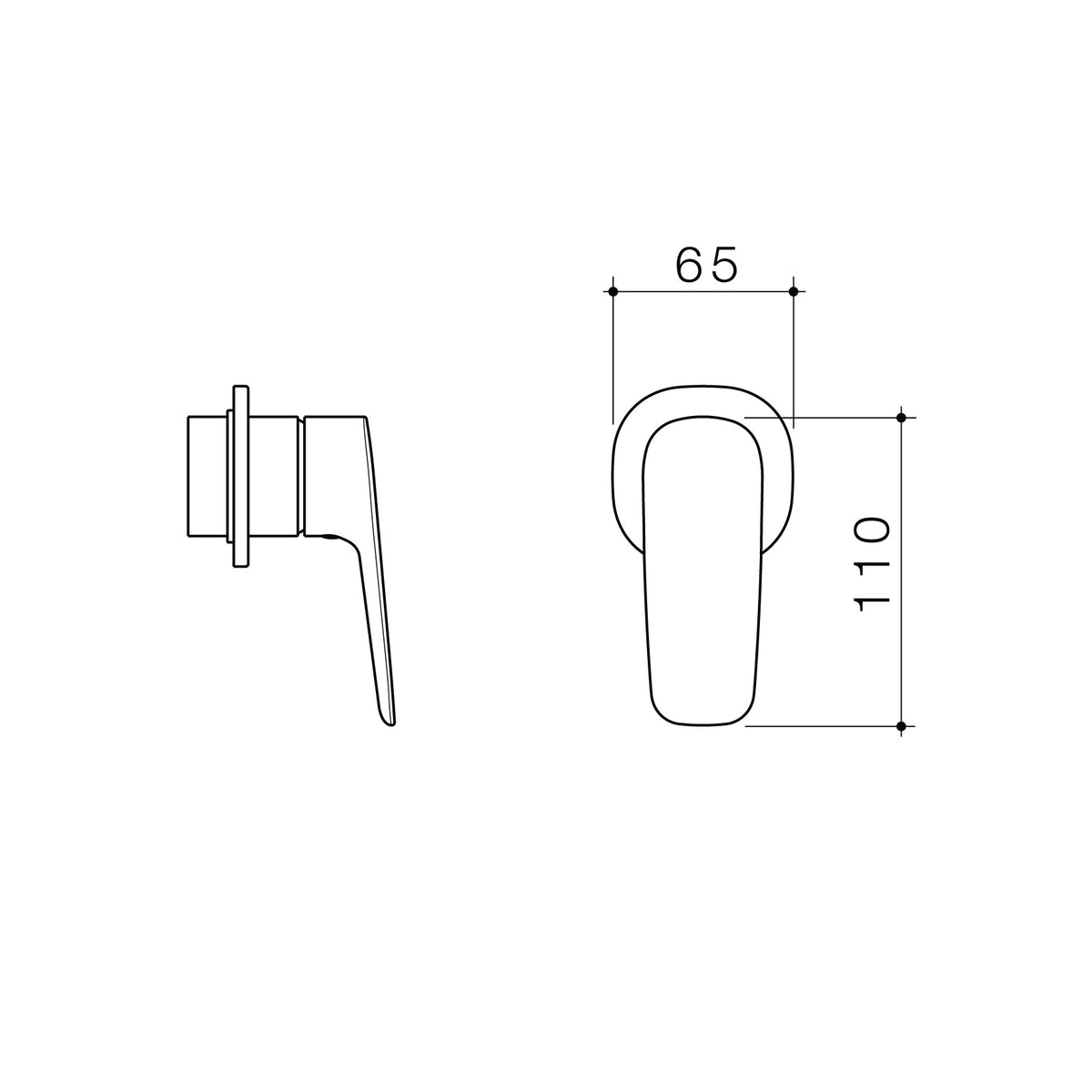Caroma Contura II Bath/Shower Mixer - Trim Kit technical dimensions