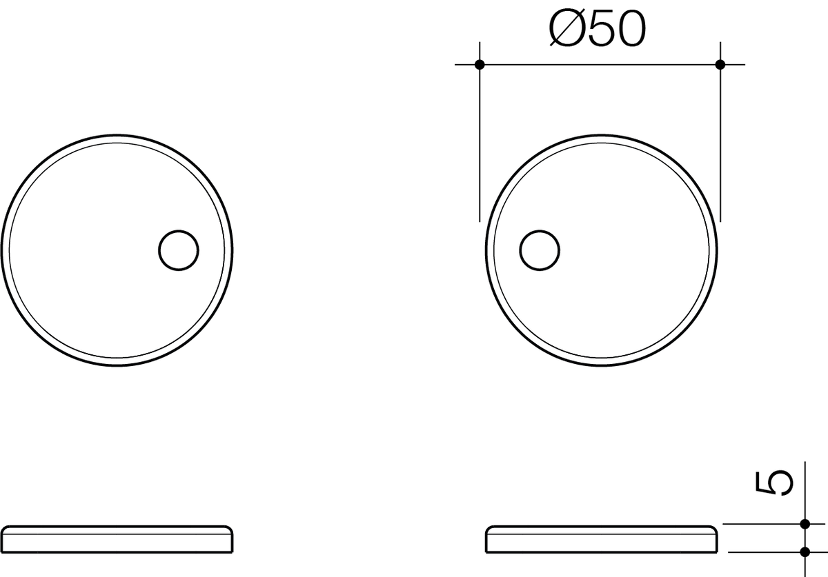 Caroma Toilet Seat Hinge Caps (Urbane / Contura / Riviere) technical dimensions