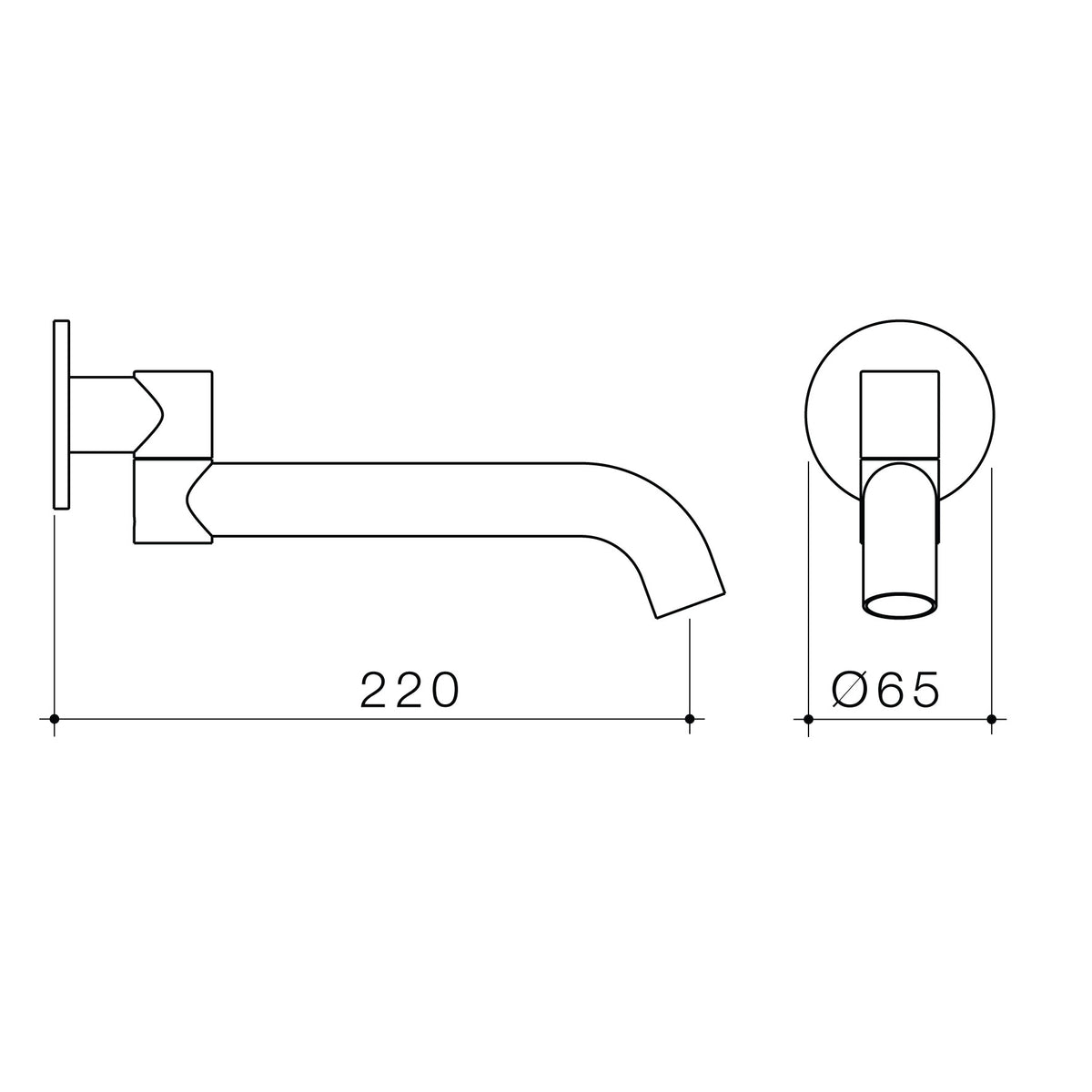 Caroma Liano II 220mm Bath Swivel Outlet (Round Cover Plate), Brushed Brass ｜ Ideal Bathroom Centre