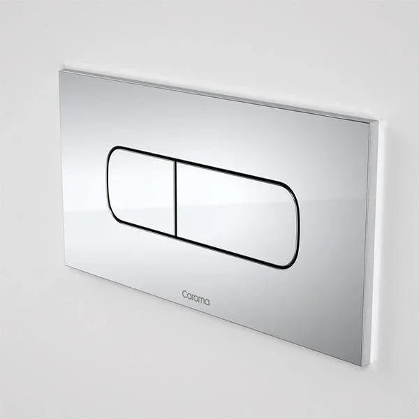 Caroma Invisi Series II Oval Dual Flush Plate & Buttons (Metal) | Satin Chrome