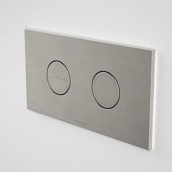 Caroma Invisi Series II Round Dual Flush Plate & Buttons (Metal) | Brushed Nickel