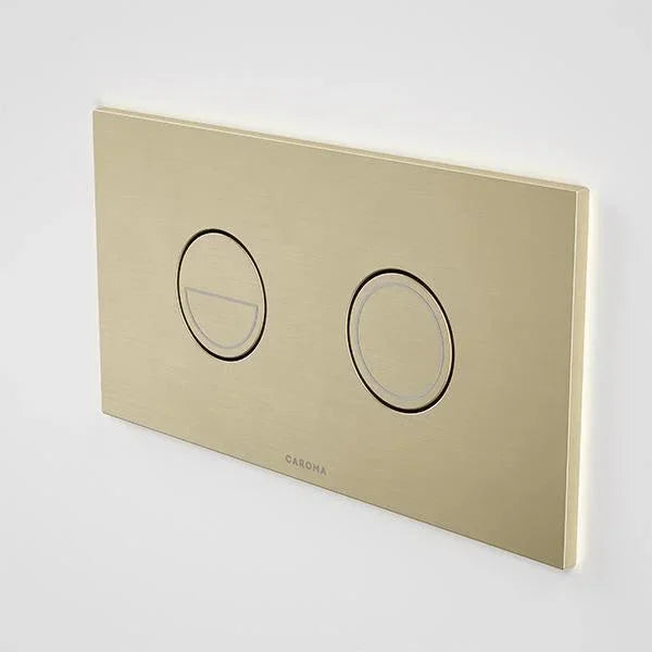Caroma Invisi Series II Round Dual Flush Plate & Buttons (Metal) | Brushed Brass