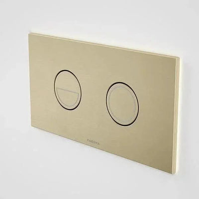Caroma Invisi Series II Round Dual Flush Plate & Buttons, Brushed Brass