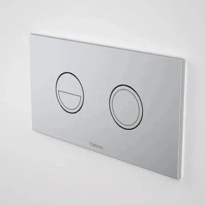Caroma Invisi Series II Round Dual Flush Plate & Buttons (Metal) | Satin Chrome
