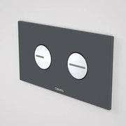 Caroma Invisi Series II Round Dual Flush Plate & Buttons (Plastic) | Dark Grey & Chrome