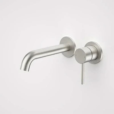 Caroma Liano II 175mm Wall Basin / Bath Mixer (2 x Round Cover Plates) - Lead Free, Brushed Nickel