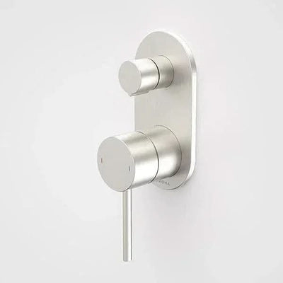 Caroma Liano II Bath / Shower Mixer With Diverter (Round Cover Plate), Brushed Nickel
