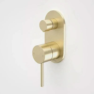 Caroma Liano II Bath / Shower Mixer With Diverter (Round Cover Plate), Brushed Brass