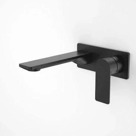 Caroma Urbane II 180mm Wall Basin/ Bath Mixer-Square Cover Plate | Matte Black