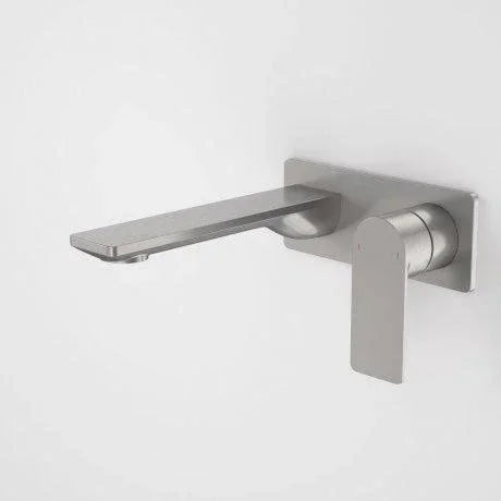 Caroma Urbane II 180mm Wall Basin/ Bath Mixer-Square Cover Plate | Gun Metal