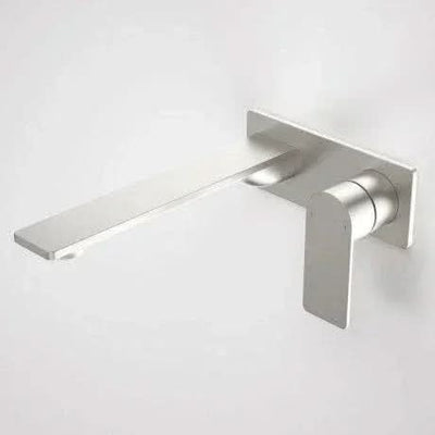 Caroma Urbane II 220mm Wall Basin/ Bath Mixer-Square Cover Plate | Brushed Nickel