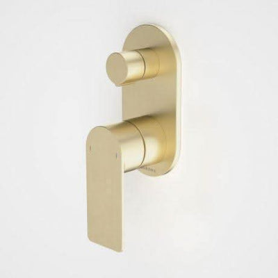 Caroma Urbane II Bath / Shower Mixer With Diverter - Round Cover Plate, Brushed Brass