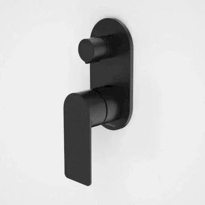 Caroma Urbane II Bath / Shower Mixer With Diverter - Round Cover Plate, Matte Black