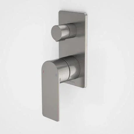 Caroma Urbane II Bath/ Shower Mixer With Diverter-Retangular Cover Plate | Gun Metal