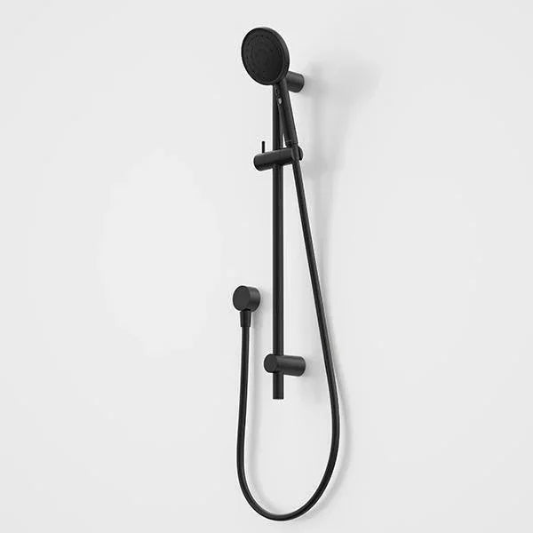 Caroma Urbane II Round Shower On Rail | Matte Black