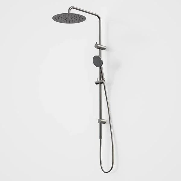 Caroma Urbane II Round Twin Shower With 300mm Rose | Gun Metal