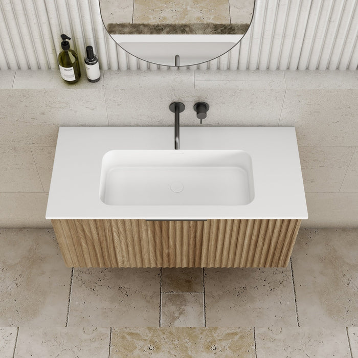 Cassa Design Capture Ensuite Wall Hung Vanity - Ideal Bathroom CentreCAP900EN - WALNUT900mmNatural Walnut