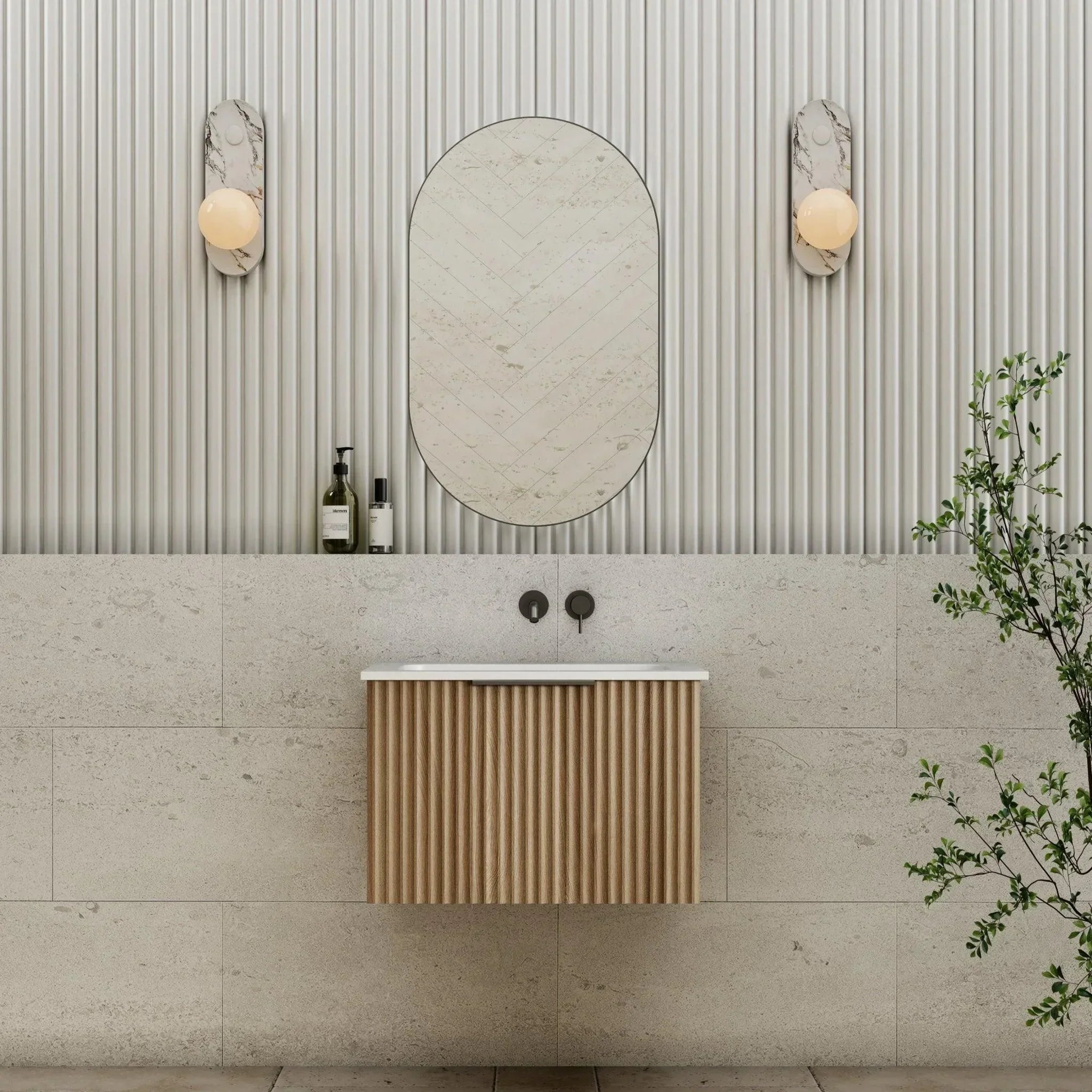 Cassa Design Capture Ensuite Wall Hung Vanity - Ideal Bathroom CentreCAP600EN - WALNUT600mmNatural Walnut