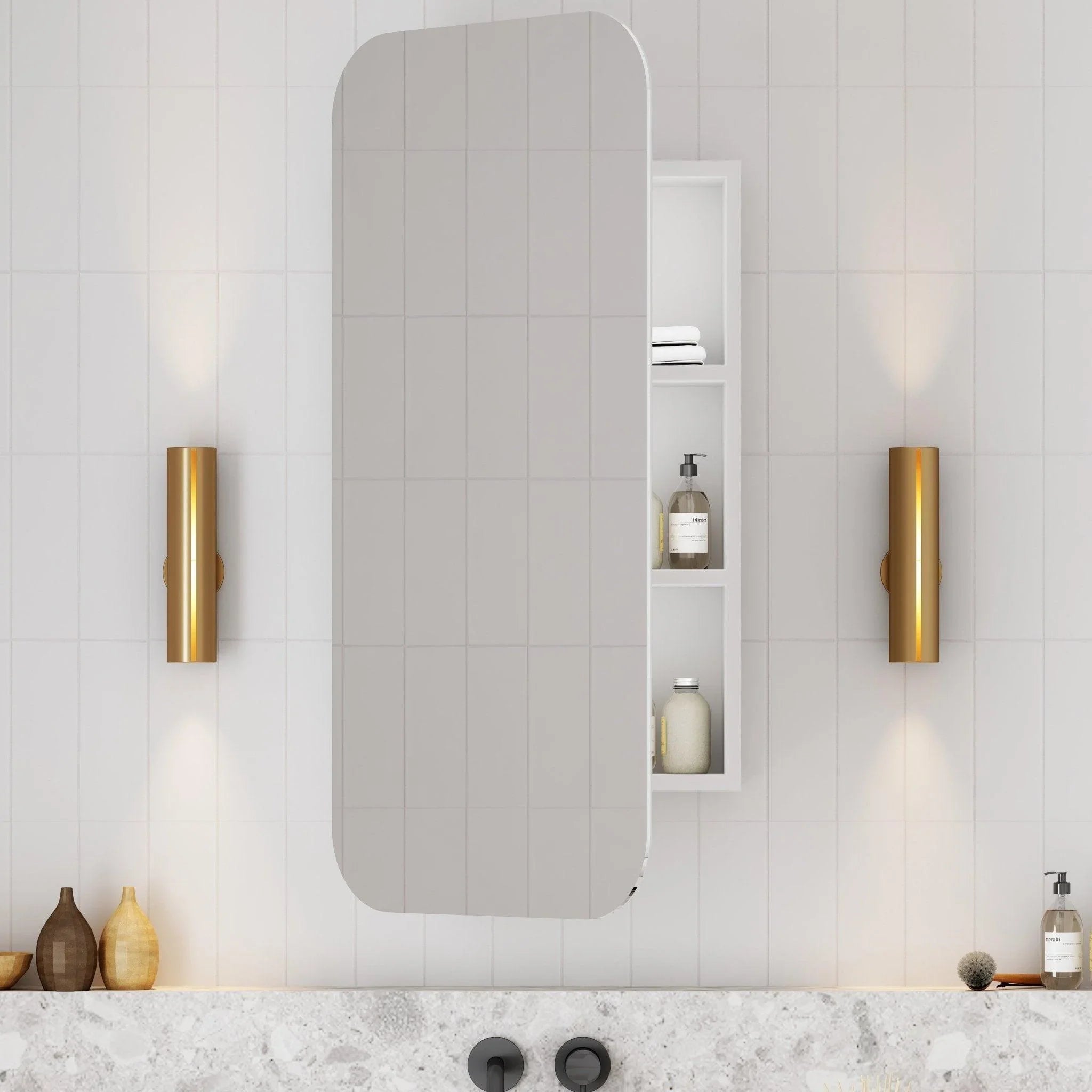 Cassa Design Rec 900x450mm Shaving Cabinet Matte White - Ideal Bathroom CentreREC 9045MW