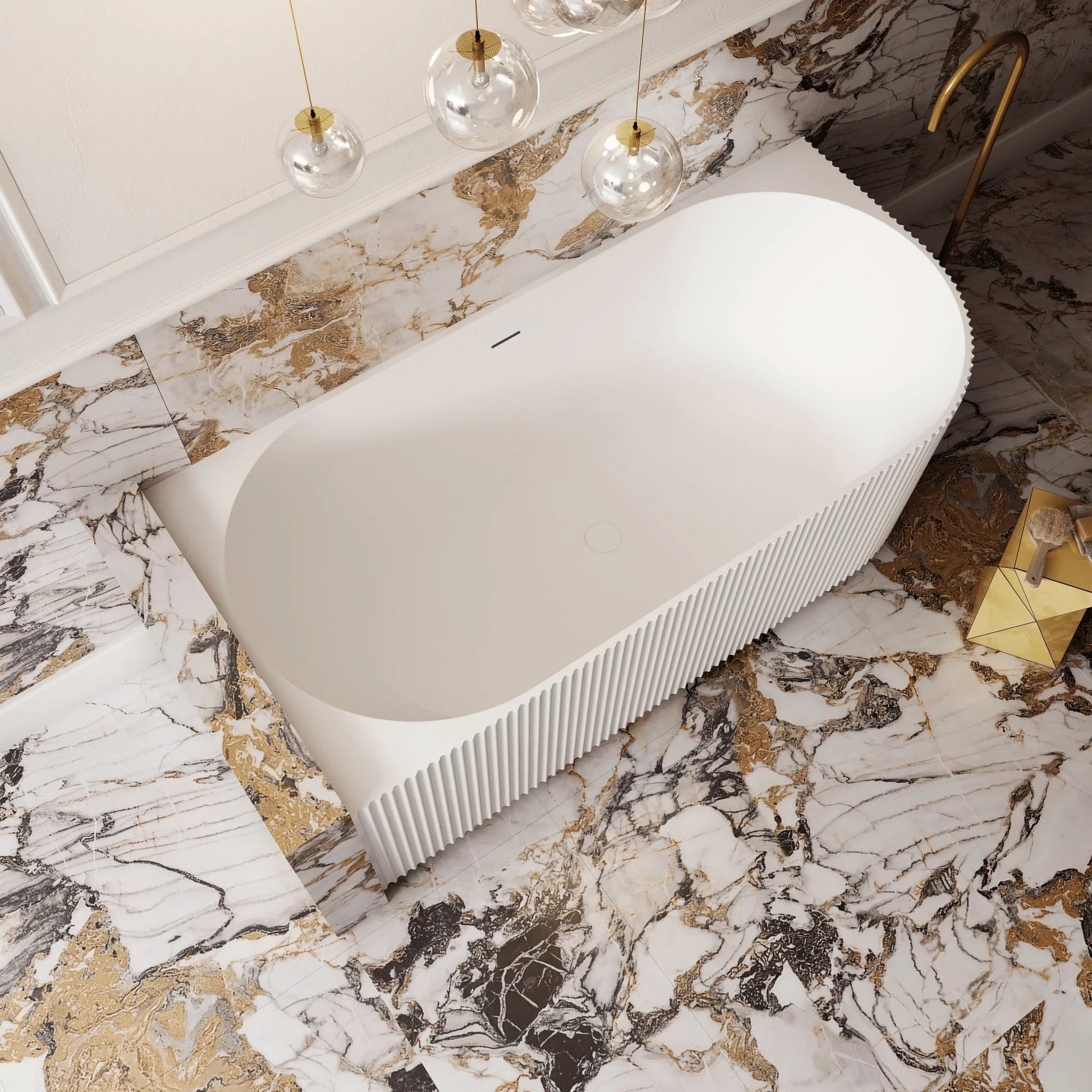 Cassa Design V - Groove Corner Back to Wall Bathtub - Matte White - Ideal Bathroom CentreBT - VG1500L1500mmLeft Hand Corner