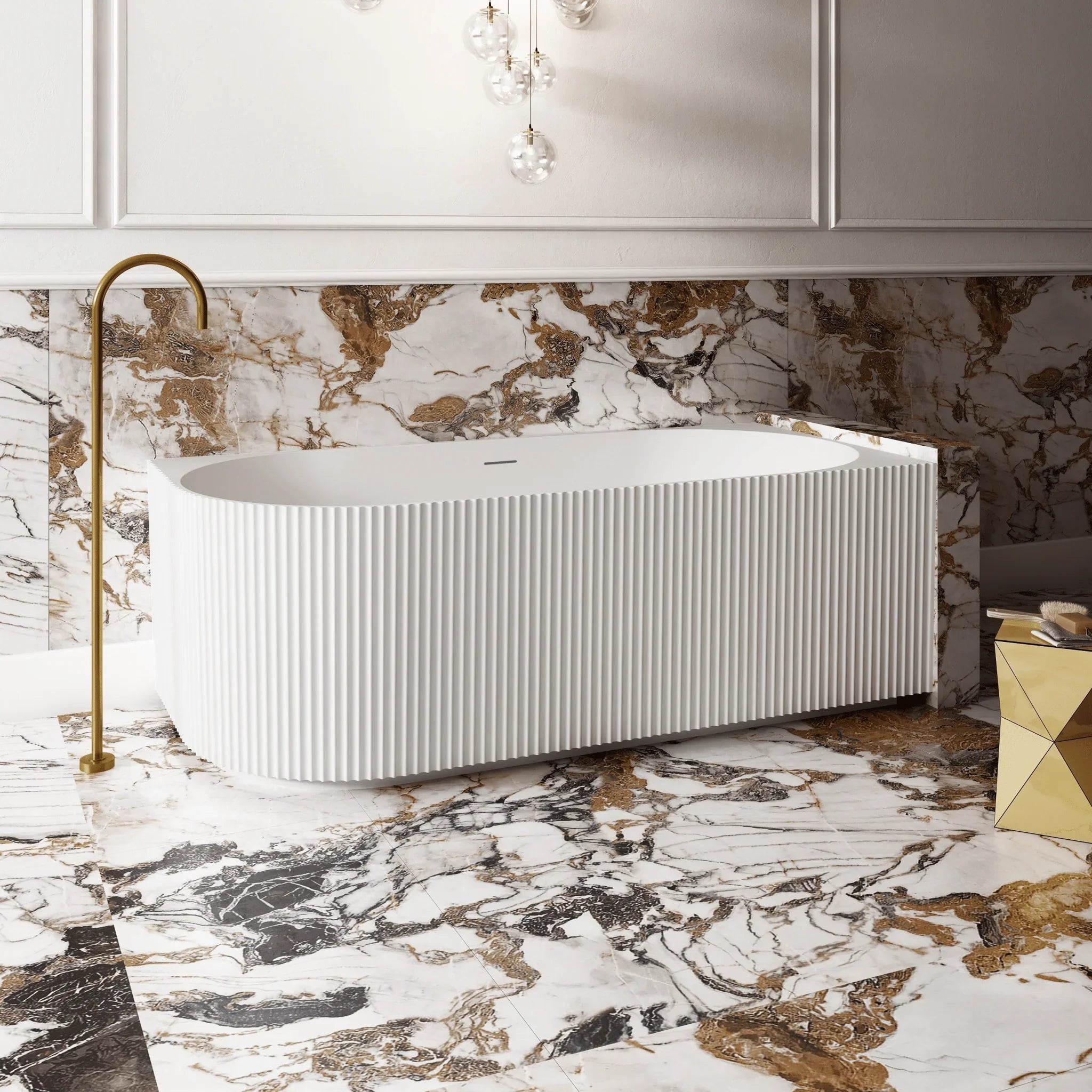 Cassa Design V - Groove Corner Back to Wall Bathtub - Matte White - Ideal Bathroom CentreBT - VG1500R1500mmRight Hand Corner