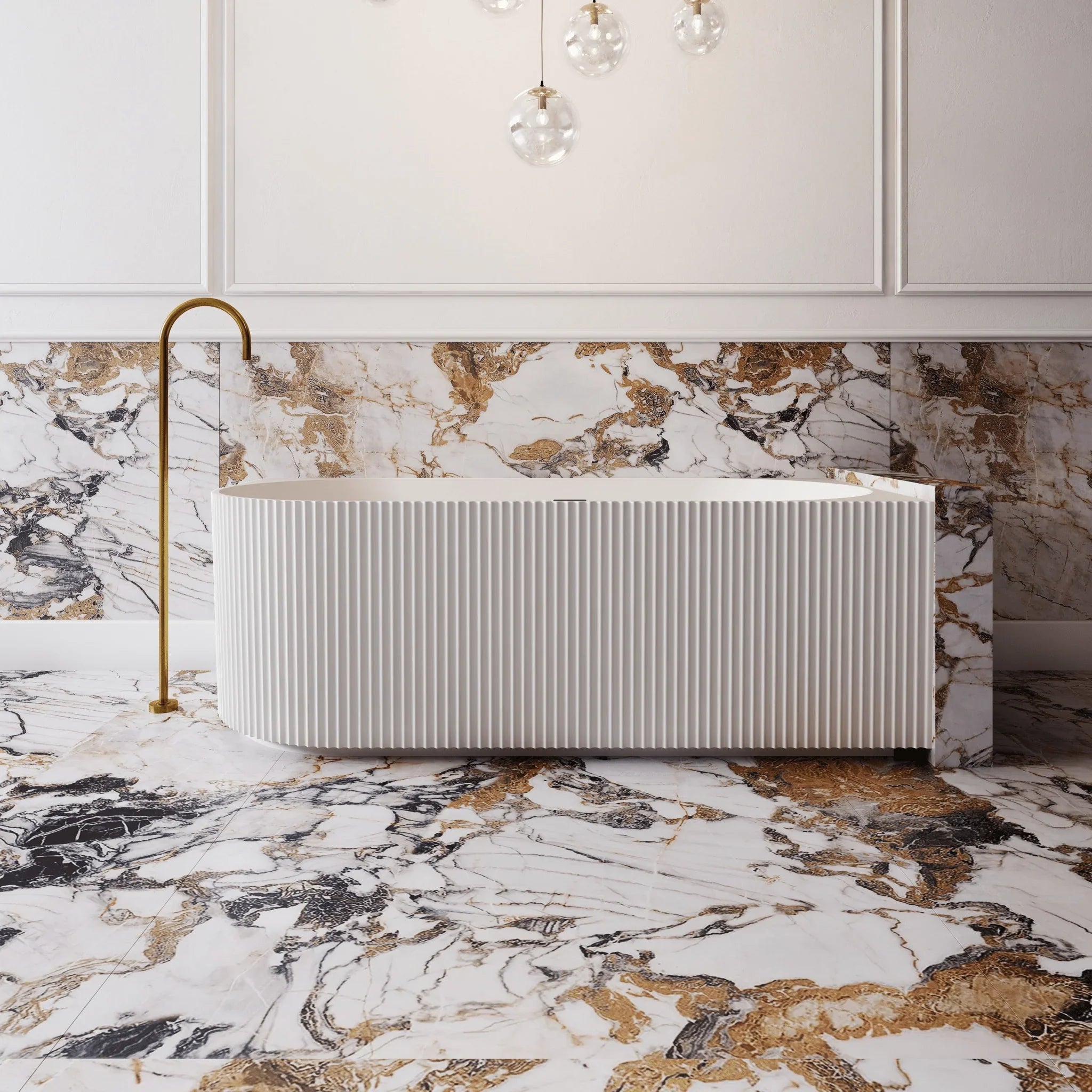 Cassa Design V - Groove Corner Back to Wall Bathtub - Matte White - Ideal Bathroom CentreBT - VG1500R1500mmRight Hand Corner