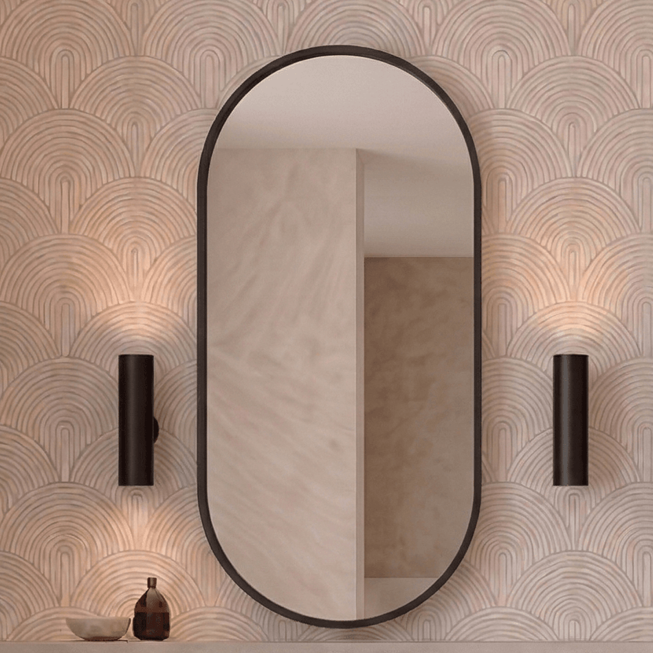 Cassa Design Elli 900x450mm Framed Shaving Cabinet, Matte Black