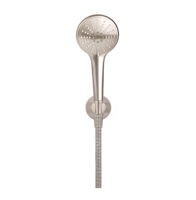 Meir Round Three Function Hand Shower on Fixed Bracket, Champagne