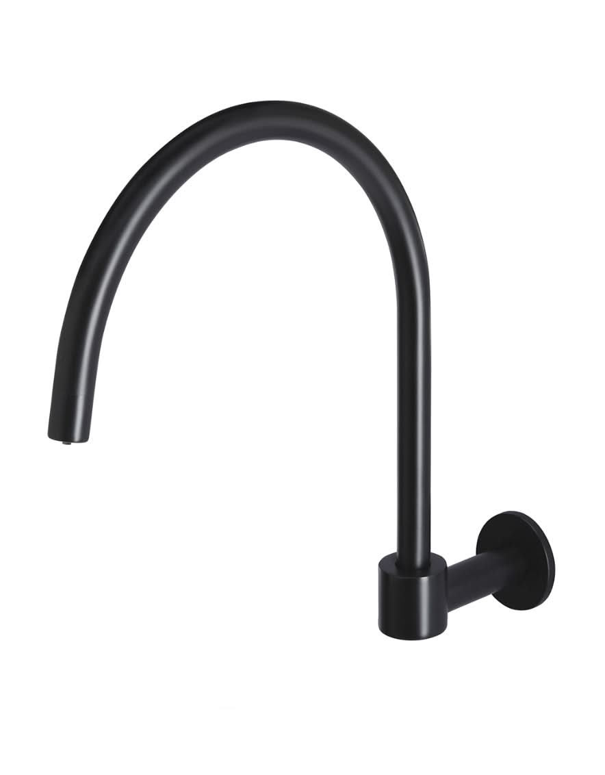 Clearance – Meir Round High-Rise Swivel Wall Spout, Matte Black