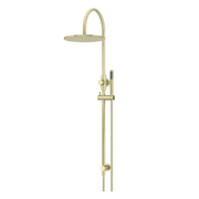 Meir 300mm Round Gooseneck Overhead Shower Set, Single Function Hand Shower, Tiger Bronze