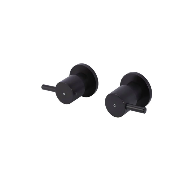 Meir Round Quarter Turn Wall Top Assemblies, Matte Black