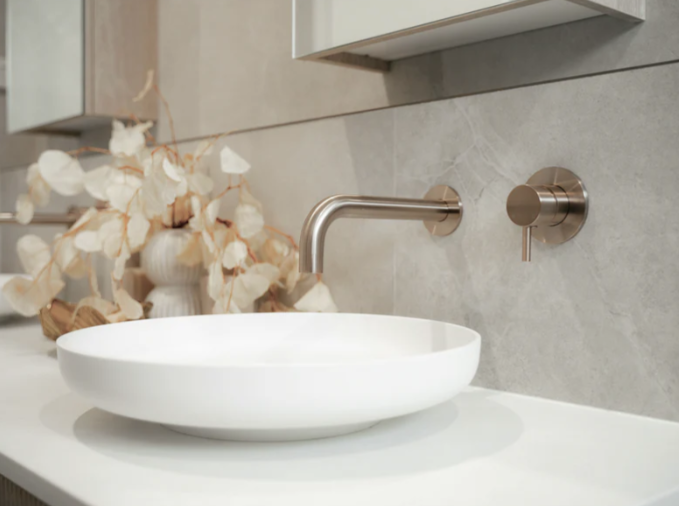 Meir Round Wall Mixer Short Pin-lever Finish Kit, Champagne
