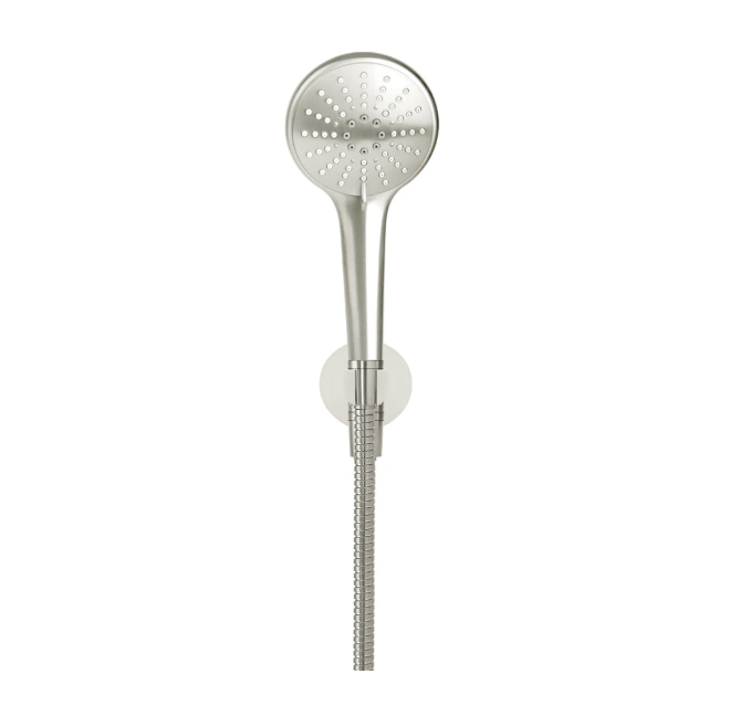 Meir Round Three Function Hand Shower on Fixed Bracket, Brushed Nickel