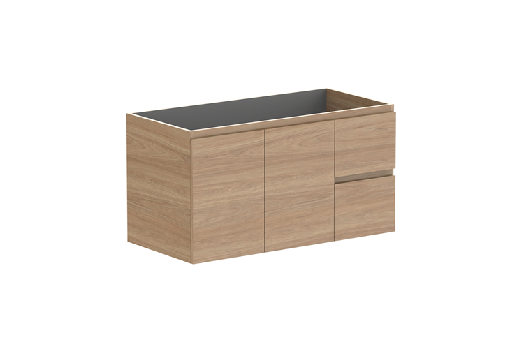 Adp Glacier Lite Door Drawer Twin Wall Hung Vanity 1050Mm No Top 1 - 1050mm - No Top - Right Hand Bowl - Lite