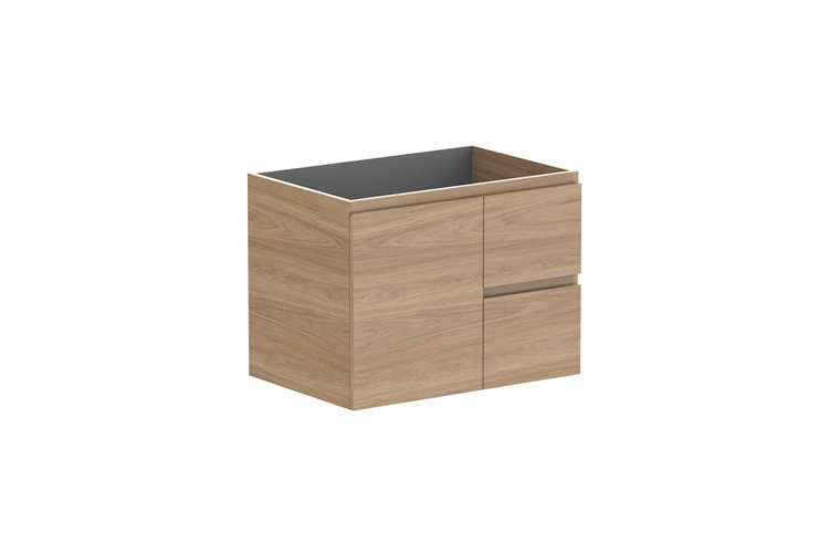 Adp Glacier Lite Door Drawer Twin Wall Hung Vanity 750Mm No Top 1 - 750mm - No Top - Right Hand Bowl - Lite