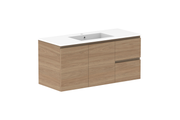 ADP Glacier Door & Drawer Twin Wall Hung Vanity - 1200mm / Cast Marble Moulded Top - 1200mm - Cast Marble Moulded Top - Centre Bowl - Lite