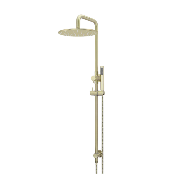 Meir Round Combination Shower Rail, 300mm Rose, Single Function Hand Shower, Tiger Bronze