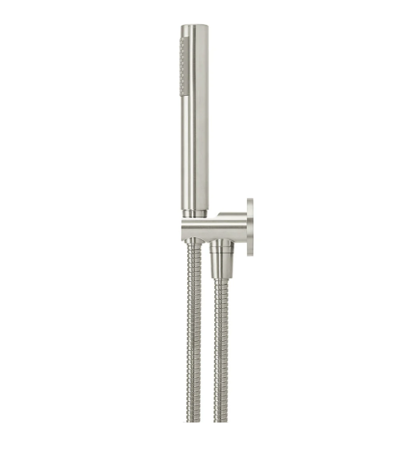 Meir Round Hand Shower on Fixed Bracket, Brushed Nickel