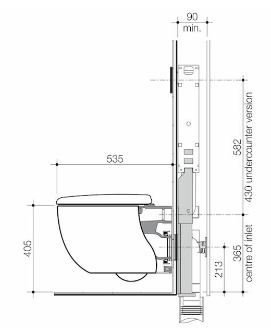Caroma Contura® II Cleanflush® Wall Hung Invisi Series II® Suite GermGard® Under Counter- White