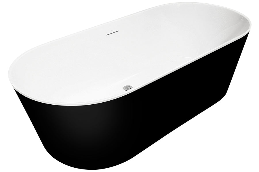 Decina Elinea 1500/1790 Freestanding Bath with Integrated Overflow (Black) - official product photo 2