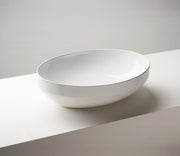 Studio Bagno Decus 50 Oval Bench Basin, Gloss White