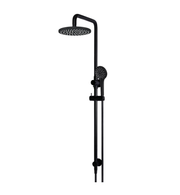 Meir Round Combination Shower Rail, 200mm Rose, Three-Function Hand Shower, Matte Black