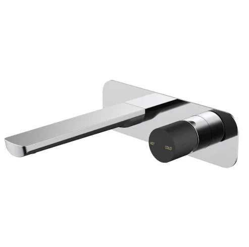 Millennium Finesa Wall Basin Mixer, Chrome & Matte Black