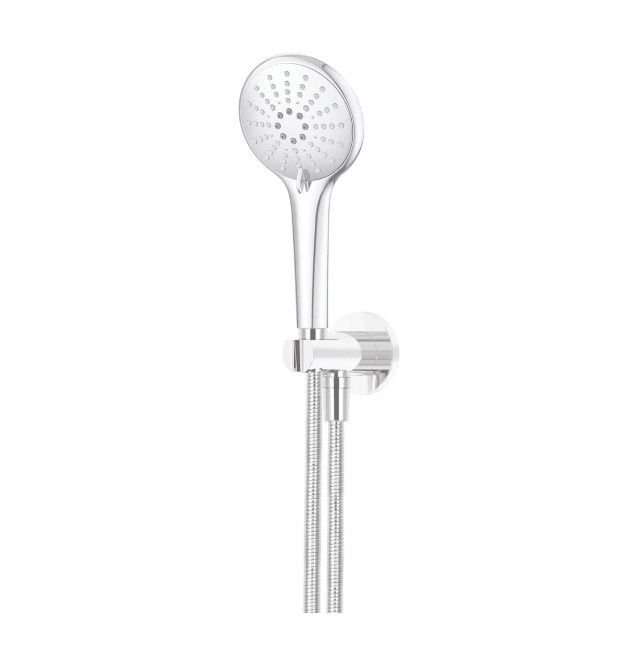 Meir Round Three Function Hand Shower on Fixed Bracket, Polished Chrome